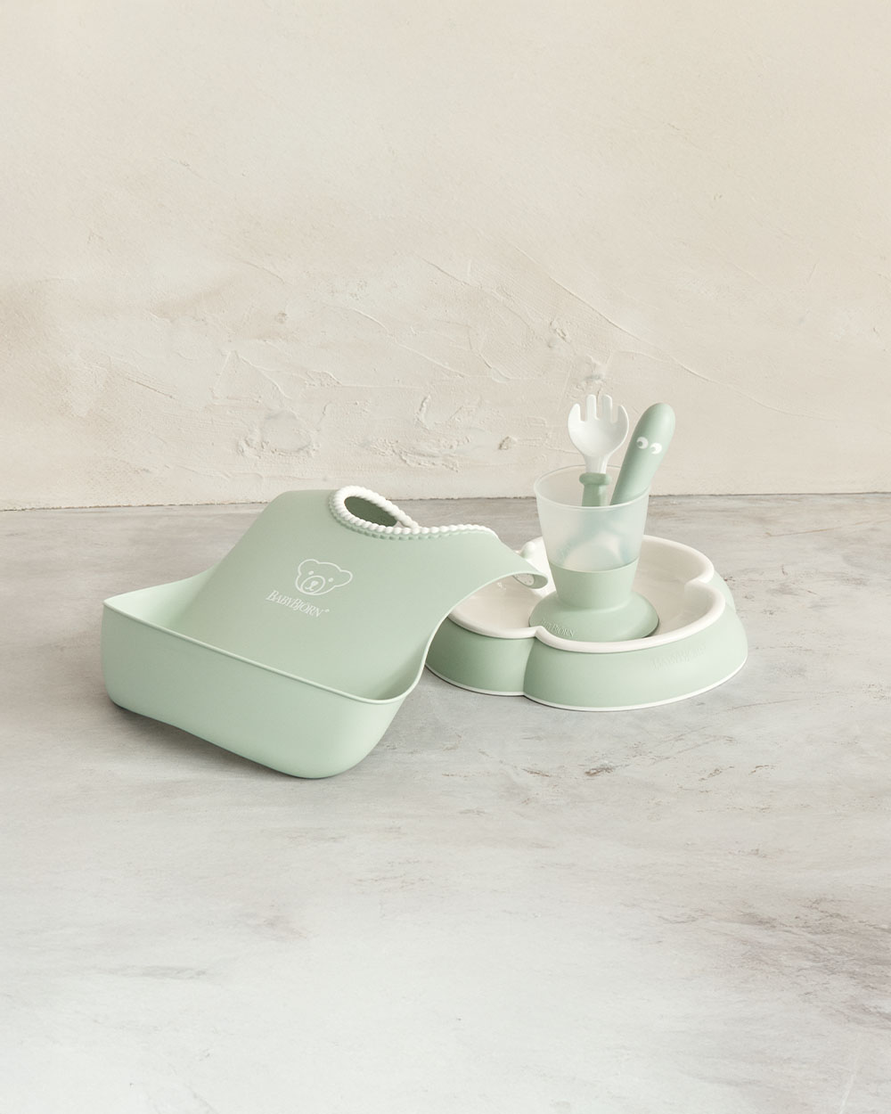 5-piece meal set Pastel green colour  Babybj&ouml;rn