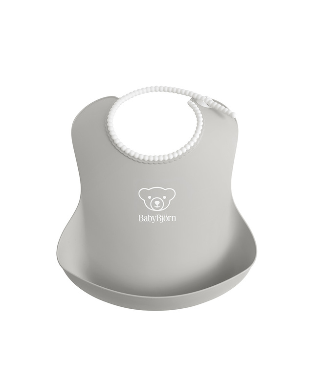 Bib with catch pocket Grey colour  Babybjörn