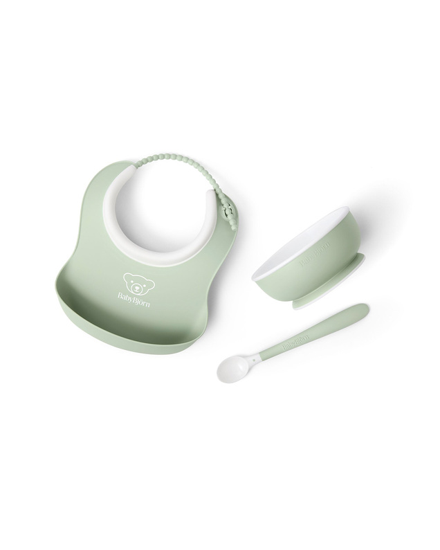 3-piece meal set Pastel green colour  Babybjörn