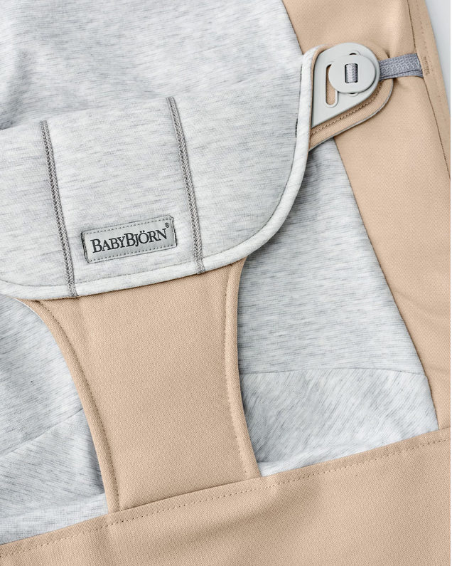 Balance Soft woven jersey bouncer cover Beige/grey colour  Babybjörn
