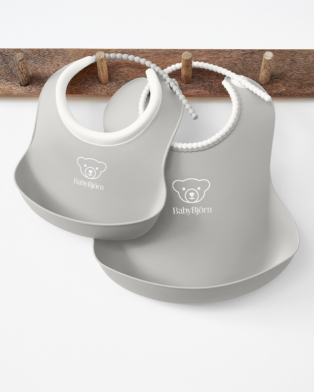 Set of bib and mini bib Grey colour  Babybjörn