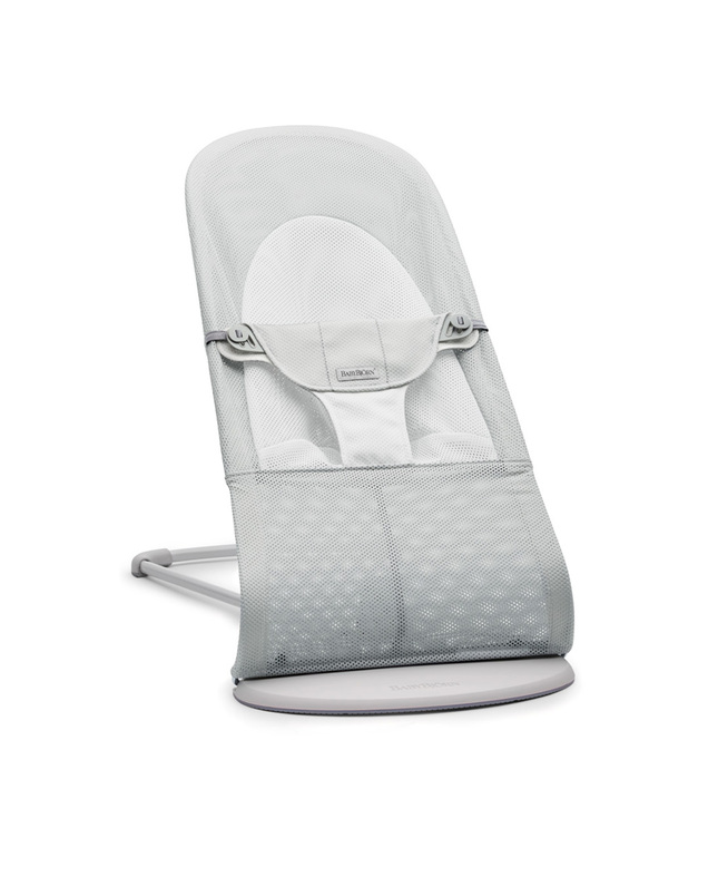 Balance Soft Mesh bouncer Silver/white colour  Babybjörn