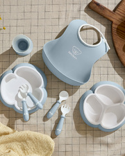 8-piece meal set Pastel blue colour  Babybj&ouml;rn