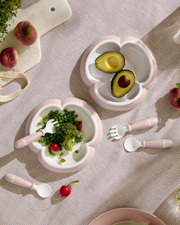 Set of 2 plates and cutlery Pastel pink colour  Babybj&ouml;rn