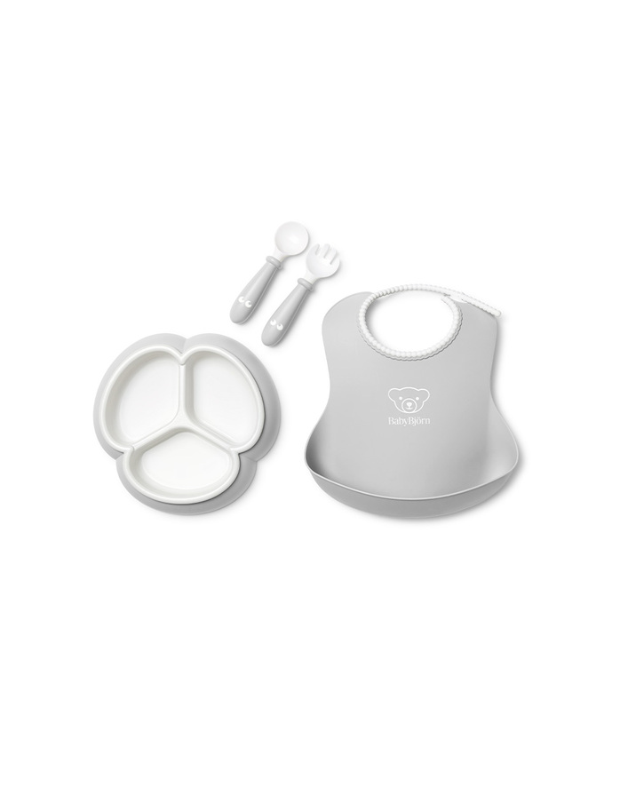 4-piece meal set Grey colour  Babybj&ouml;rn