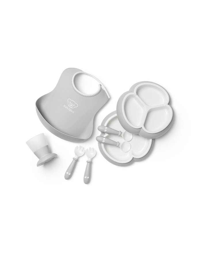 8-piece meal set Grey colour  Babybj&ouml;rn