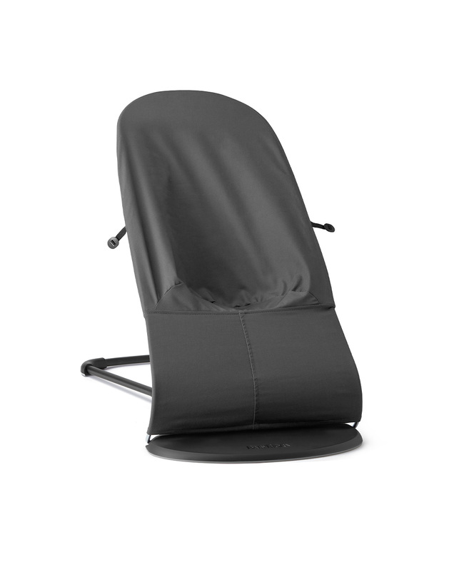 Balance Soft woven jersey bouncer Dark grey colour  Babybjörn