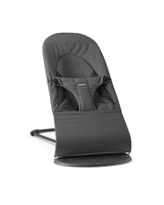 Balance Soft woven jersey bouncer Dark grey colour  Babybj&ouml;rn