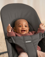 Balance Soft woven jersey bouncer Dark grey colour  Babybj&ouml;rn