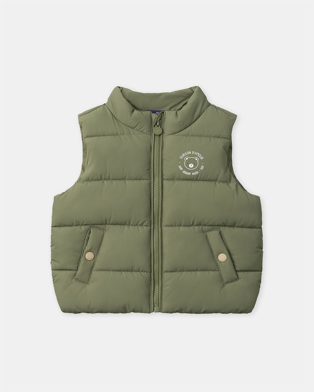 Sleeveless quilted jacket Khaki colour  Sergent Major