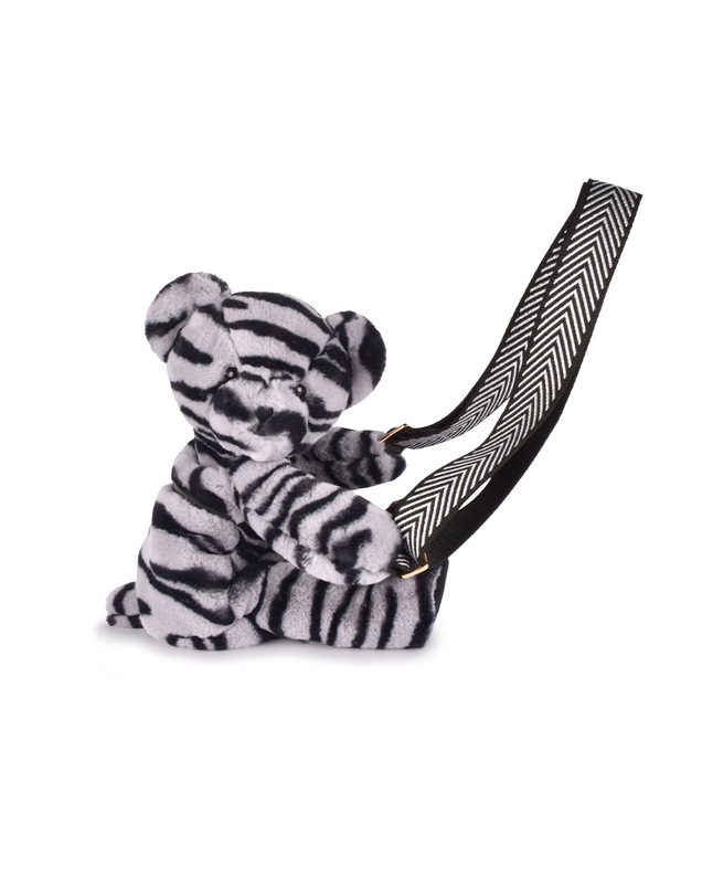 Bear shoulder bag Zebra colour  Doudou et Compagnie