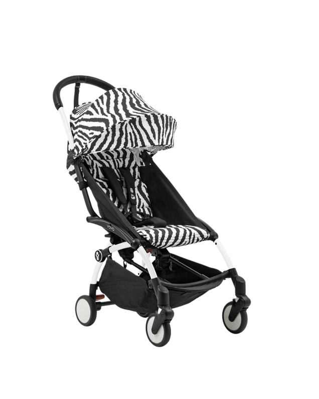 YOYO³ pack 6+ pushchair with white frame Zebra print  Stokke