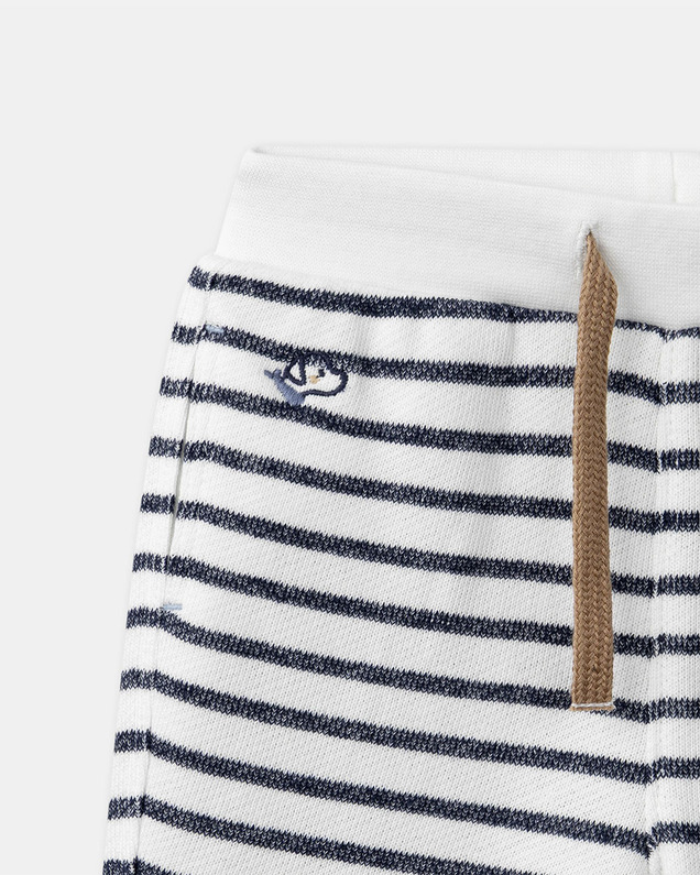 Striped jogging bottoms with drawstring Navy blue colour  Sergent Major
