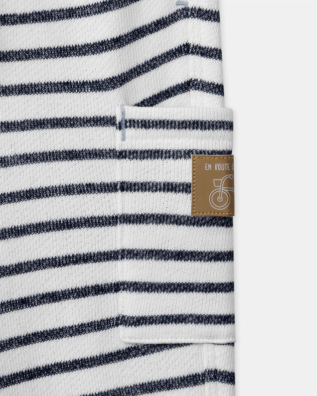 Striped jogging bottoms with drawstring Navy blue colour  Sergent Major