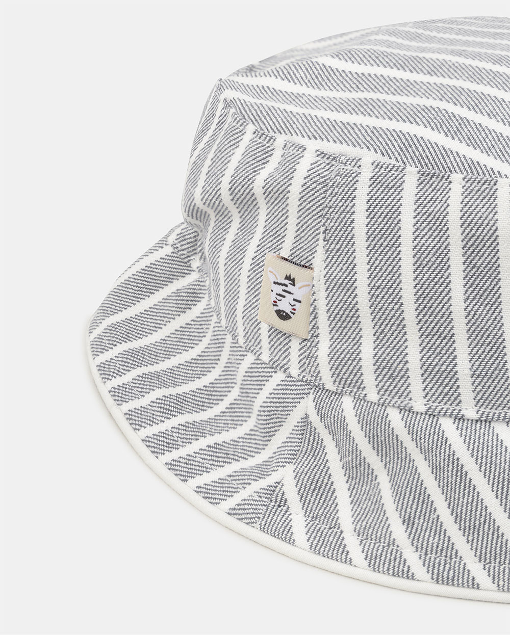 Striped hat with zebra patch Grey colour  Sergent Major