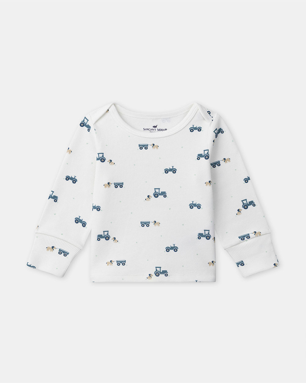Grow-with-me tractor print pajamas Ecru colour  Sergent Major