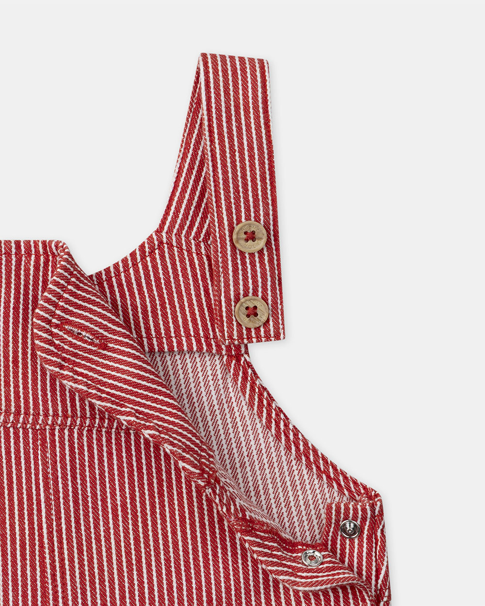 Striped dungarees with pockets Red colour  Sergent Major