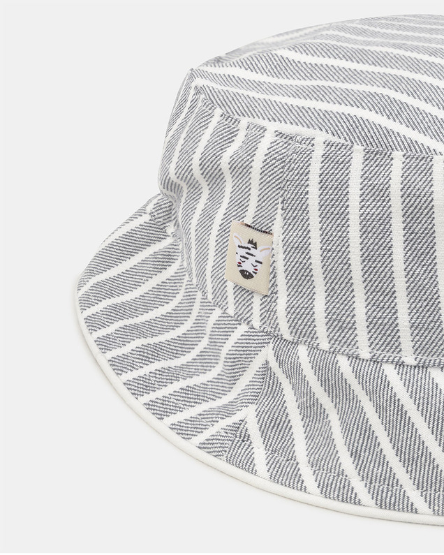 Striped hat with zebra patch Grey colour  Sergent Major