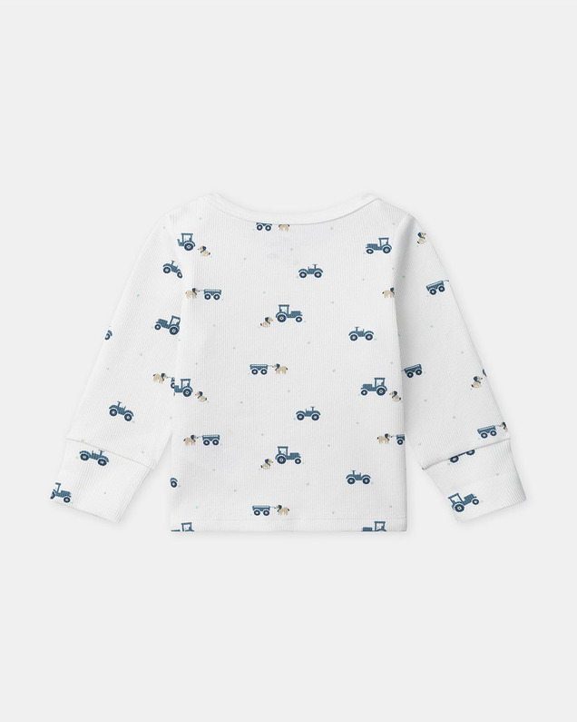 Grow-with-me tractor print pajamas Ecru colour  Sergent Major