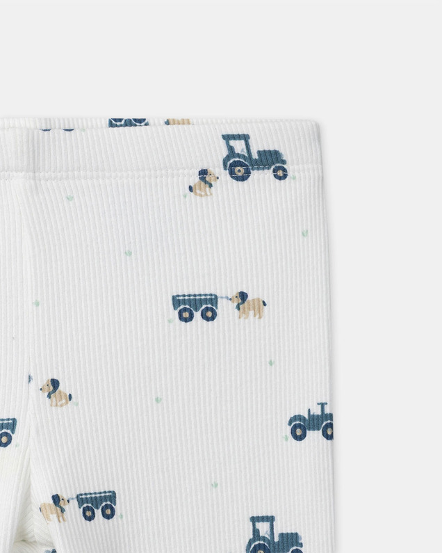 Grow-with-me tractor print pajamas Ecru colour  Sergent Major