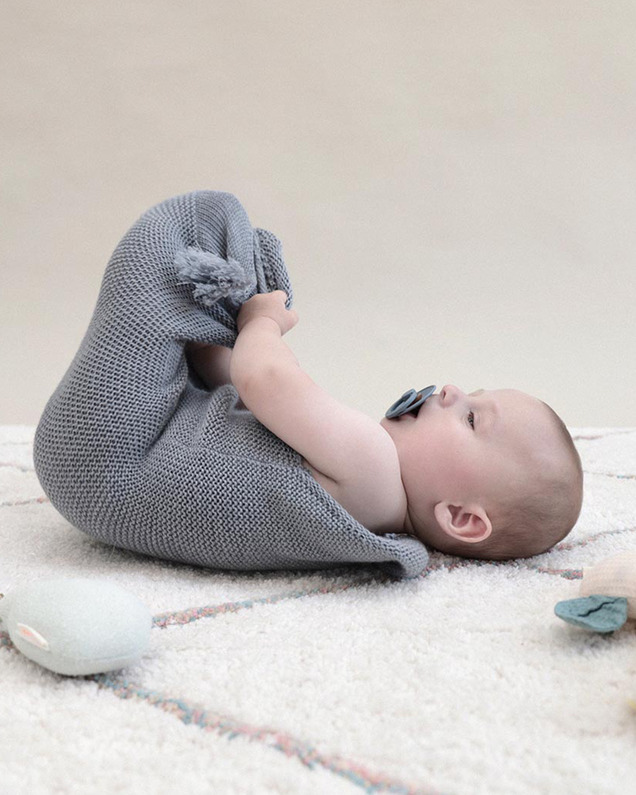 Swaddling cocoon Blue-grey colour  Ilado