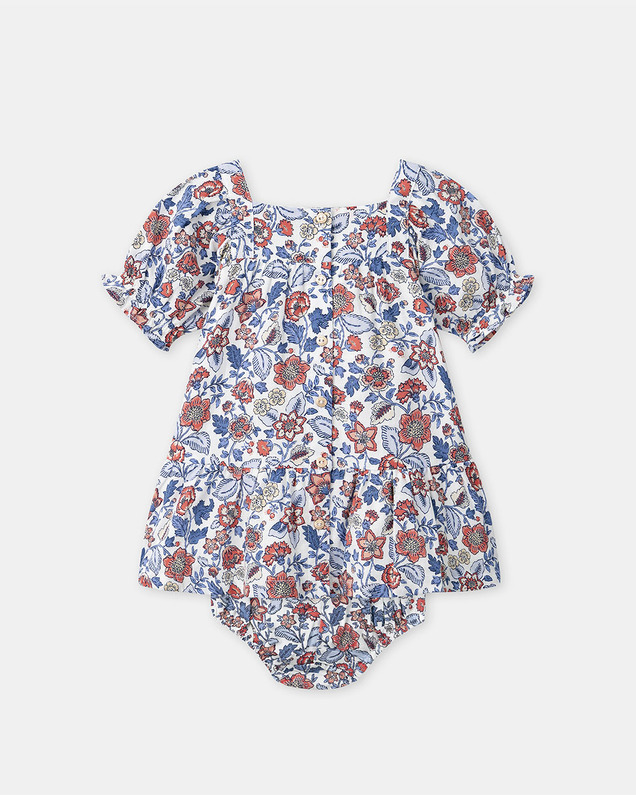 Floral print smocked dress Blue colour  Sergent Major