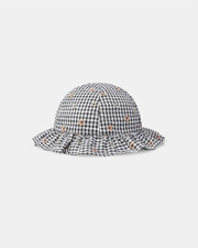 Floral embroidered gingham hat Grey colour  Sergent Major