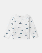 Grow-with-me tractor print pajamas Ecru colour  Sergent Major