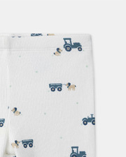 Grow-with-me tractor print pajamas Ecru colour  Sergent Major