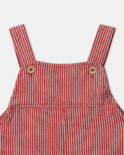 Striped dungarees with pockets Red colour  Sergent Major