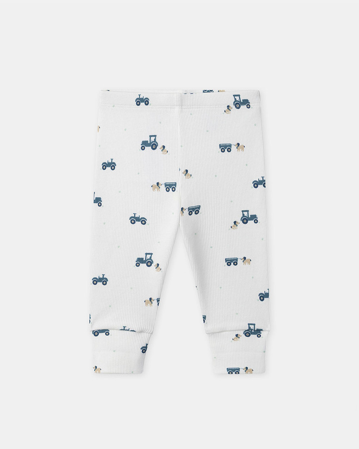 Grow-with-me tractor print pajamas Ecru colour  Sergent Major
