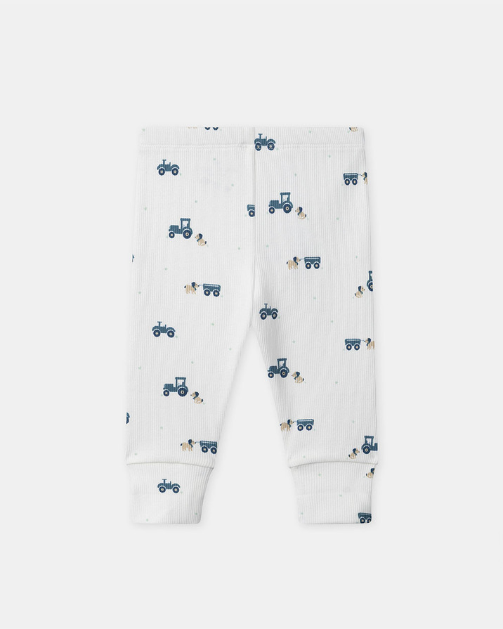 Grow-with-me tractor print pajamas Ecru colour  Sergent Major
