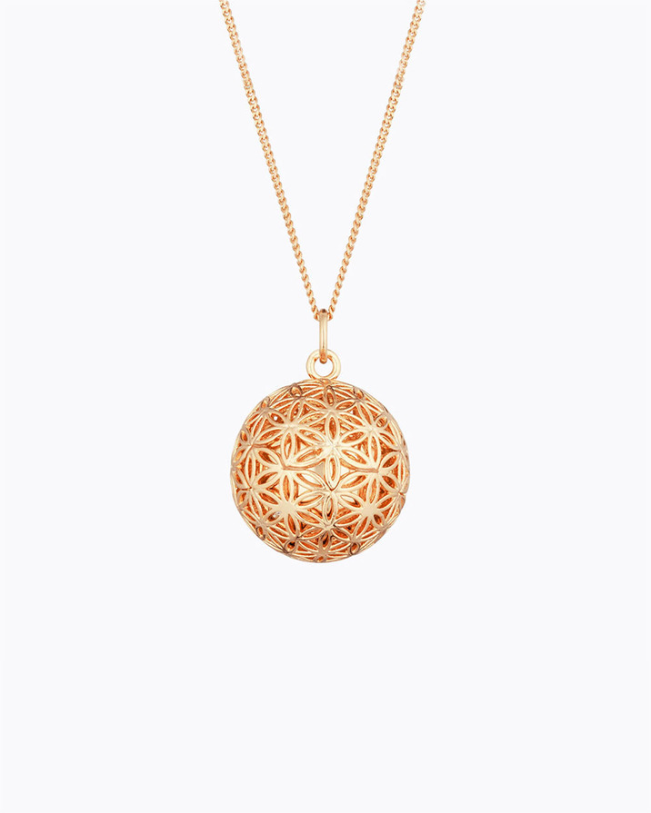 Pregnancy bola Flower of life Rosegold colour on chain  Ilado