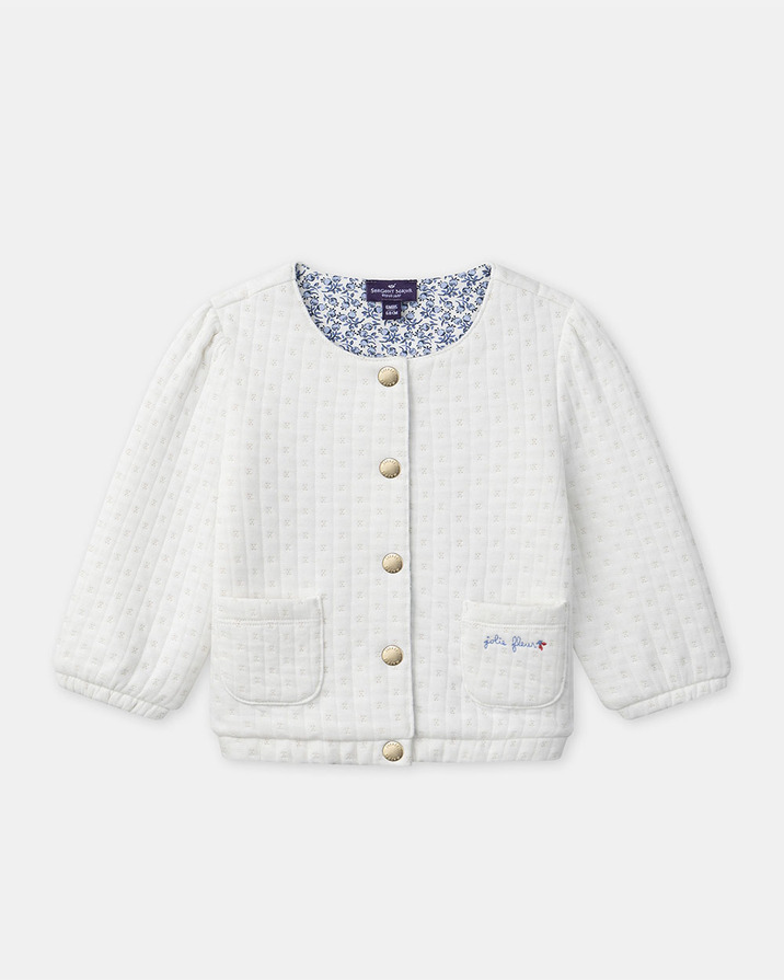 Ecru cardigan with &lsquo;little flower&rsquo; detail Ecru colour  Sergent Major