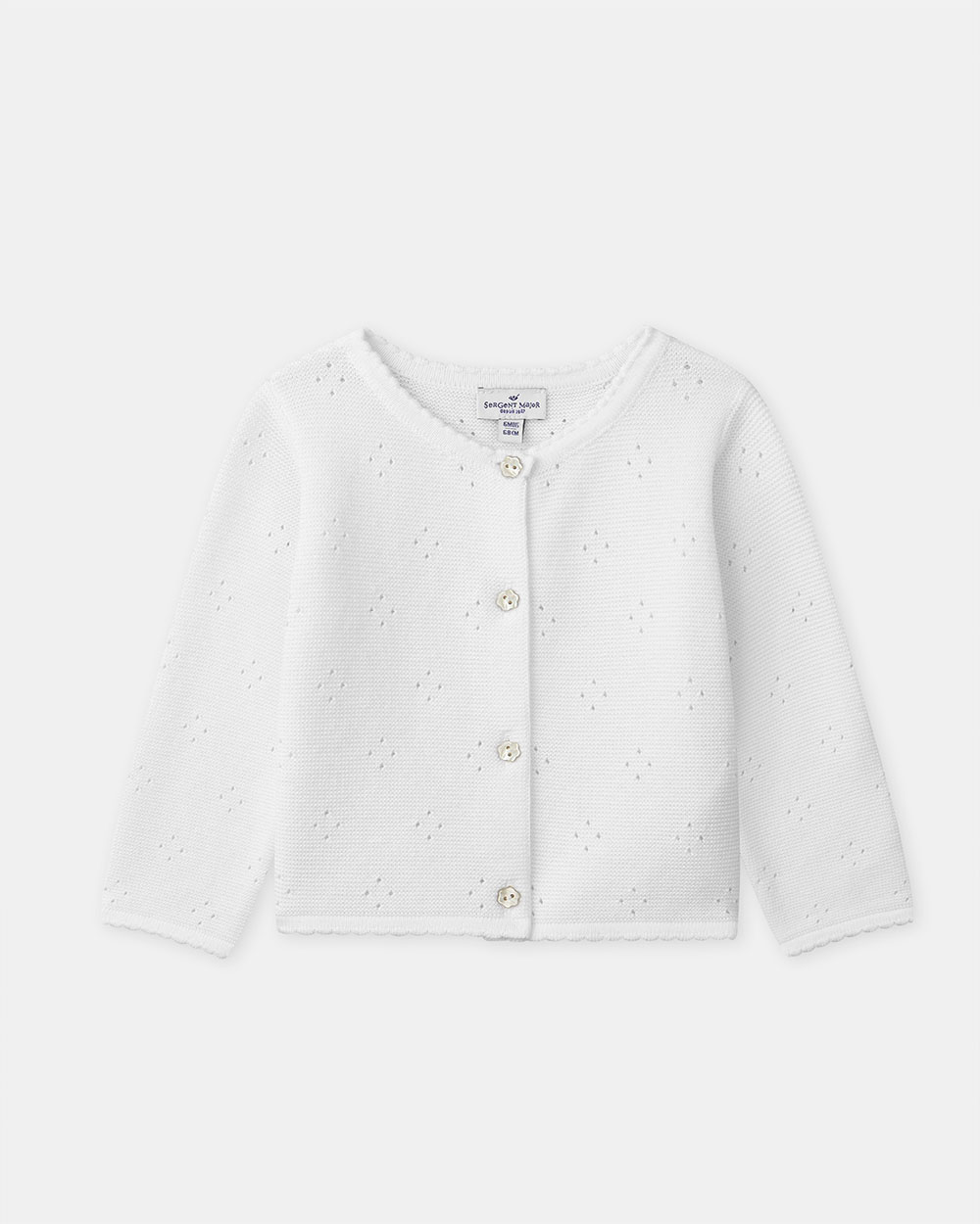 Openwork knit cardigan Ecru colour  Sergent Major