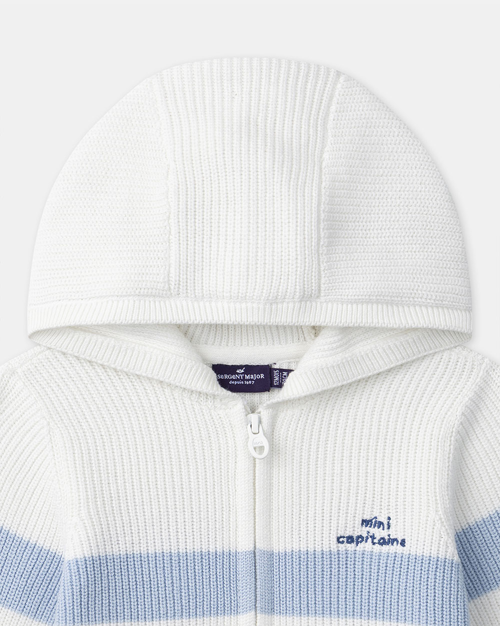 Hooded cardigan with stripes Blue colour  Sergent Major
