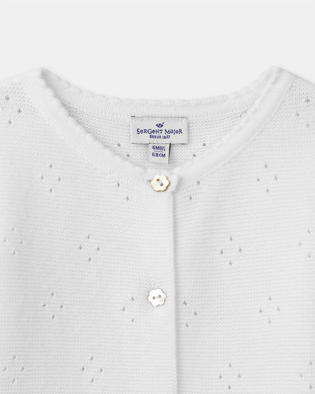 Openwork knit cardigan Ecru colour  Sergent Major