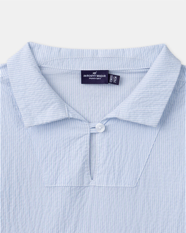 Striped shirt with roll-up sleeves Blue colour  Sergent Major