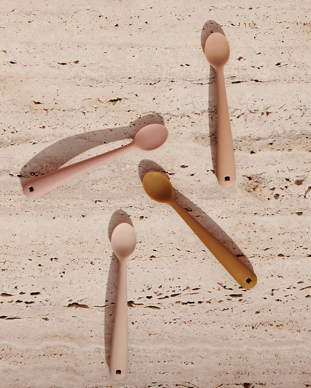 Set of 4 Siv spoons Tuscany pink multi mix colour  Liewood