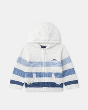 Hooded cardigan with stripes Blue colour  Sergent Major