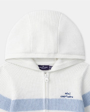 Hooded cardigan with stripes Blue colour  Sergent Major
