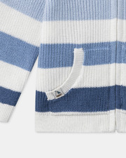Hooded cardigan with stripes Blue colour  Sergent Major