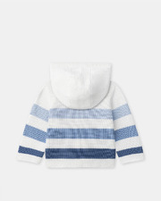 Hooded cardigan with stripes Blue colour  Sergent Major
