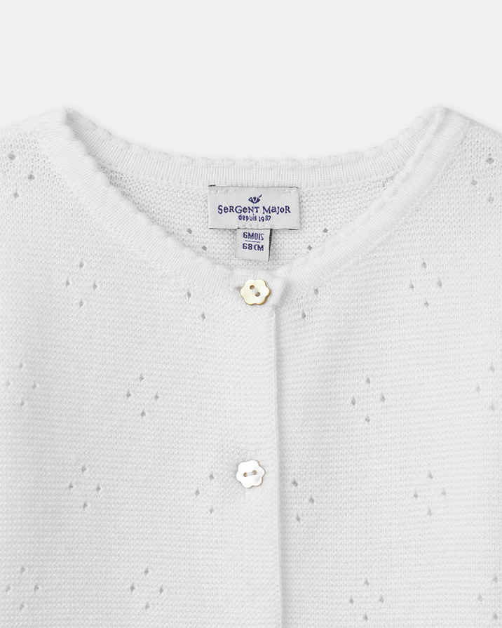 Openwork knit cardigan Ecru colour  Sergent Major