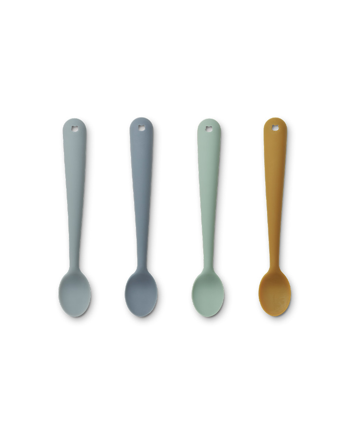 Set of 4 Siv spoons Blue multi mix colour  Liewood