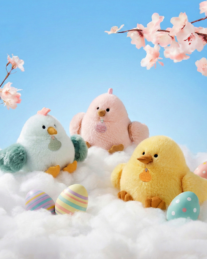 Piou chick soft toy 15 cm Pink colour  Doudou et Compagnie