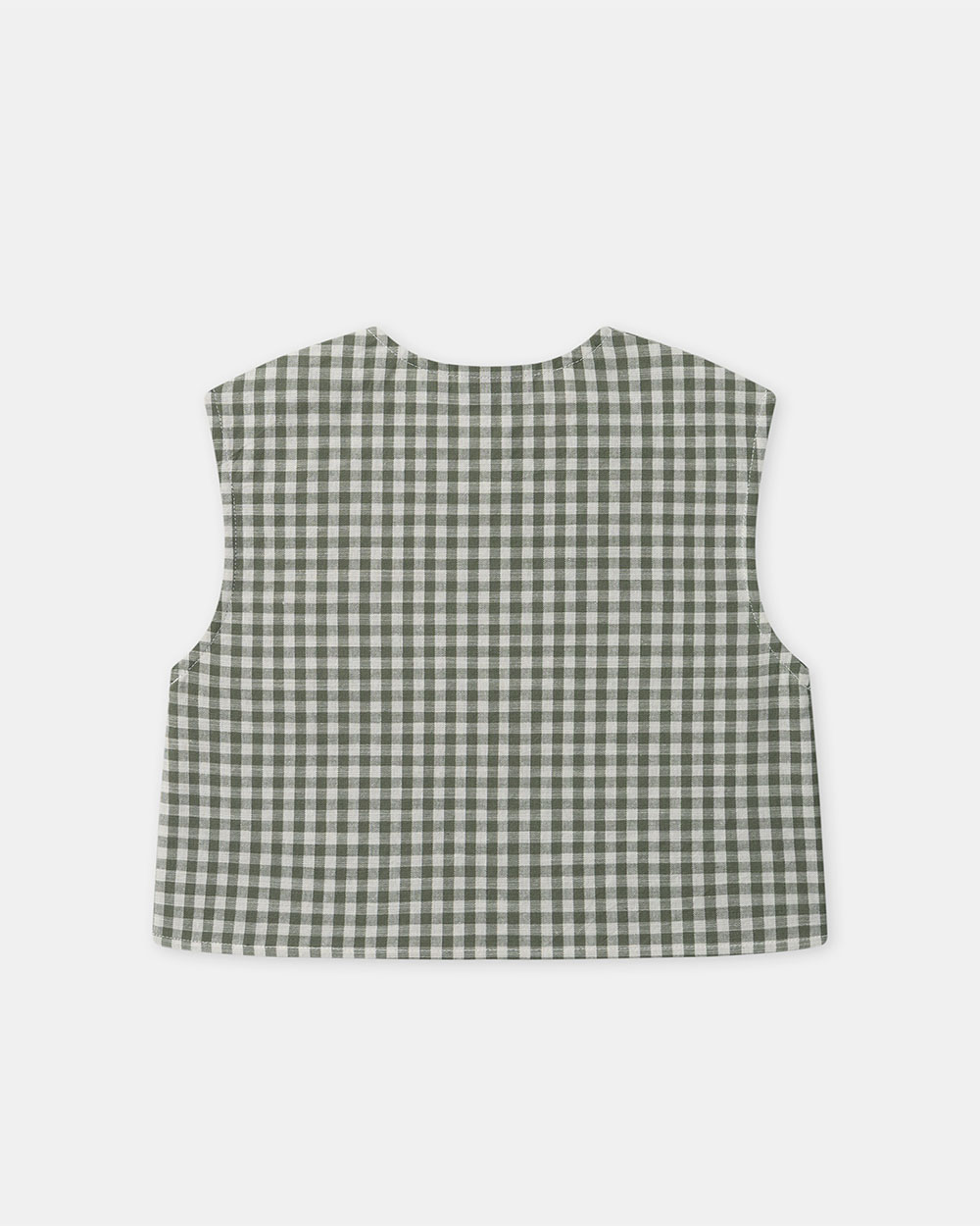 Gingham tank top and shorts set Dark green/ivory colour  Sergent Major