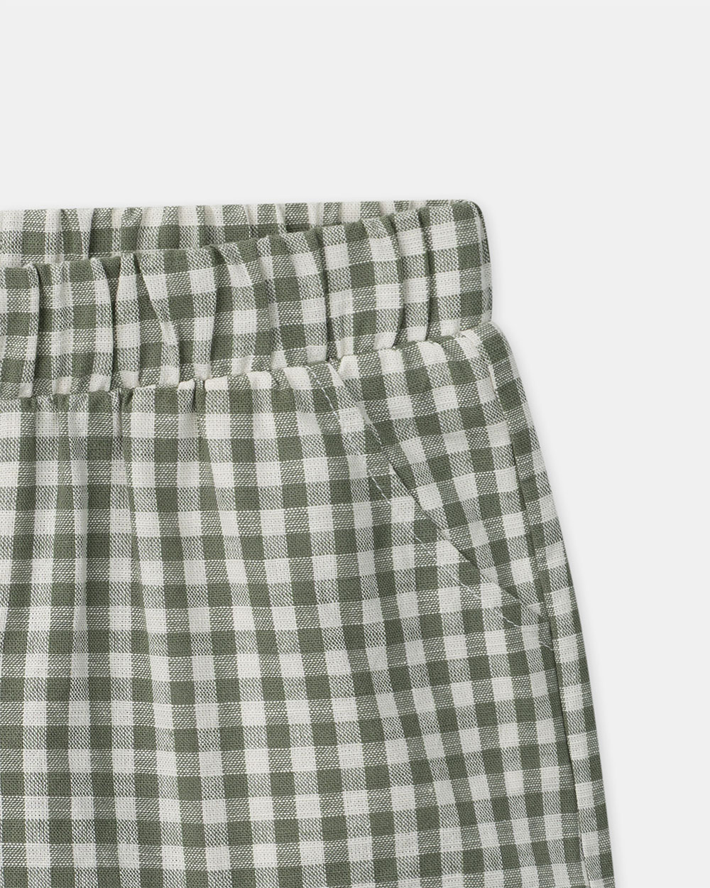Gingham tank top and shorts set Dark green/ivory colour  Sergent Major
