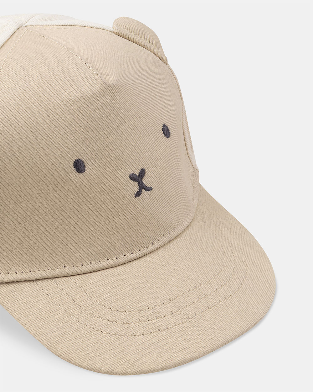 Bear-print neck-covering cap Beige colour  Sergent Major