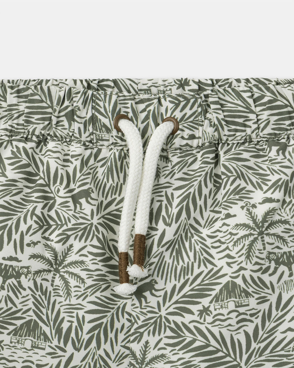 Jungle print swim shorts with lining Khaki colour  Sergent Major